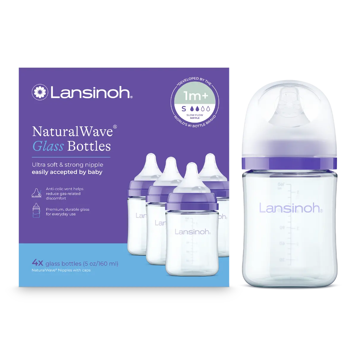 Glass Baby Bottles 5Oz (4 Pack) 1