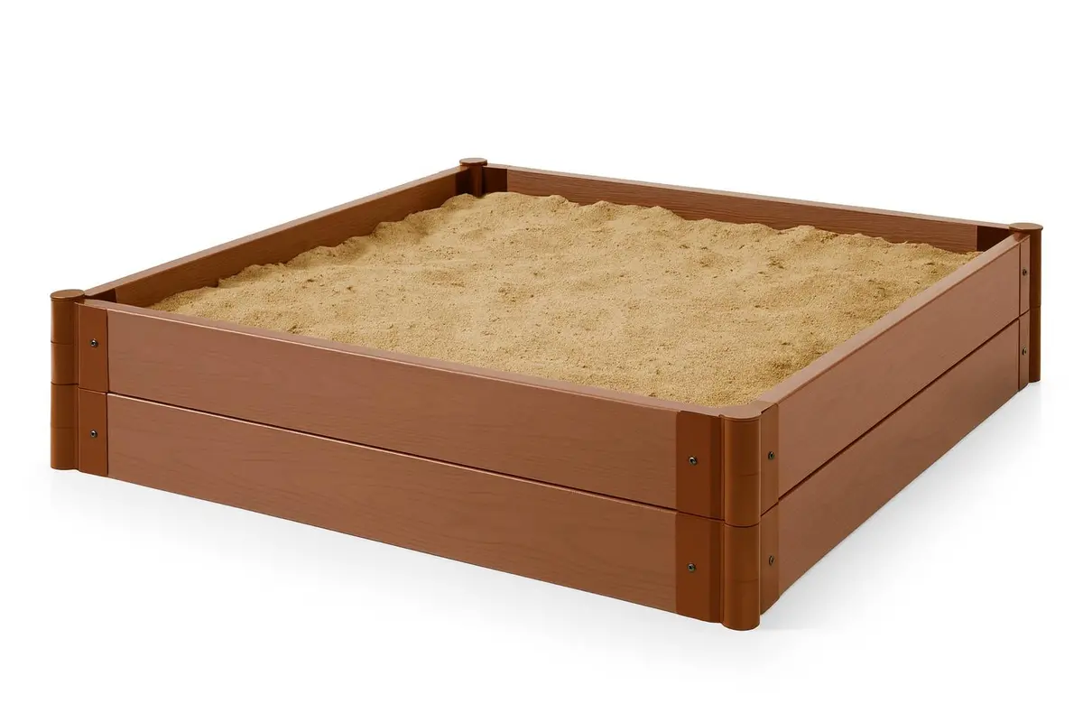 Tool-Free Classic Sienna Composite Square Sandbox Kit 1