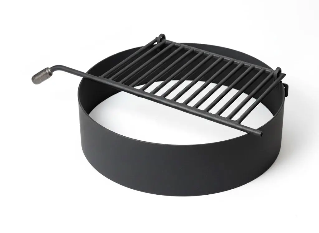 Fire Ring With Flip-Back Grate 7" High With 300 Square Inch Cook Area, Set Of 2 1
