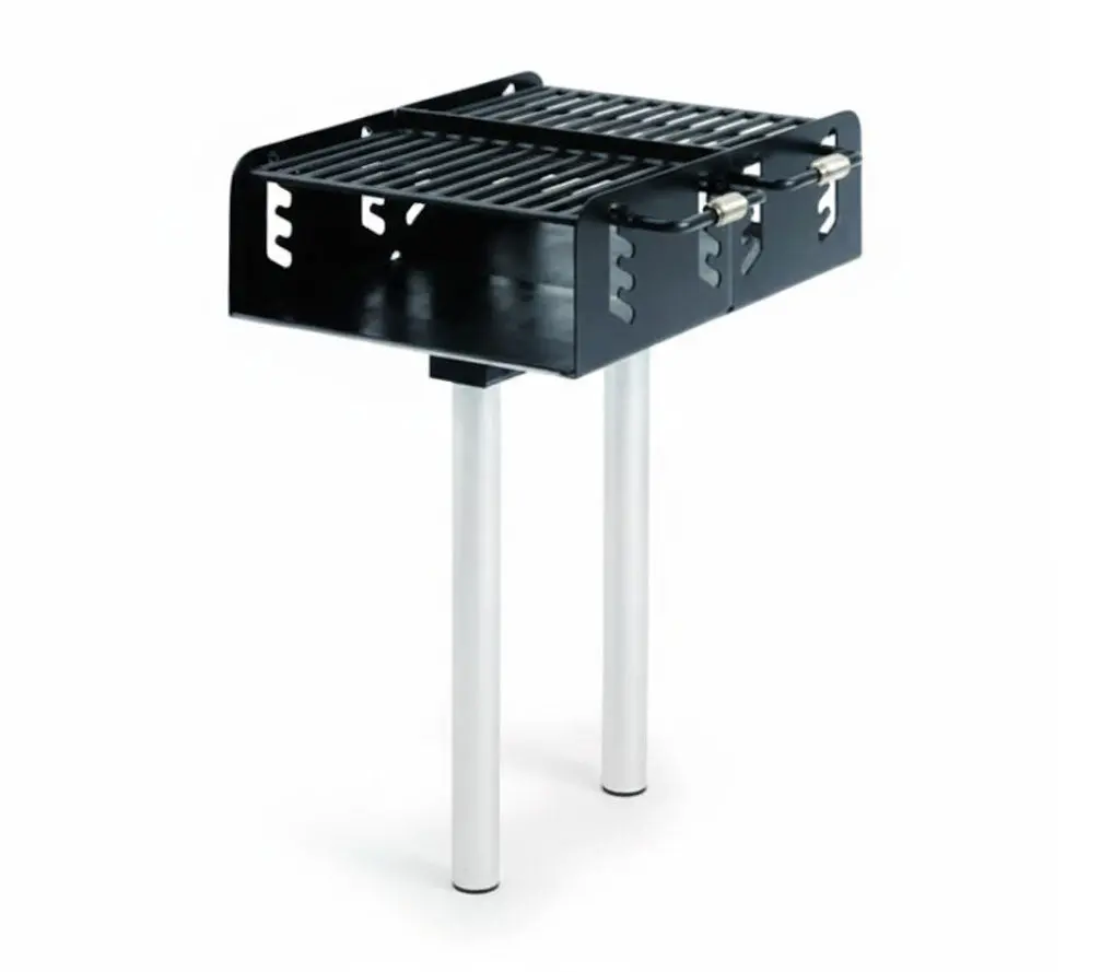 Dual Grate Pedestal Grill With 550 Square Inch Cook Area, In-Ground Mount 1