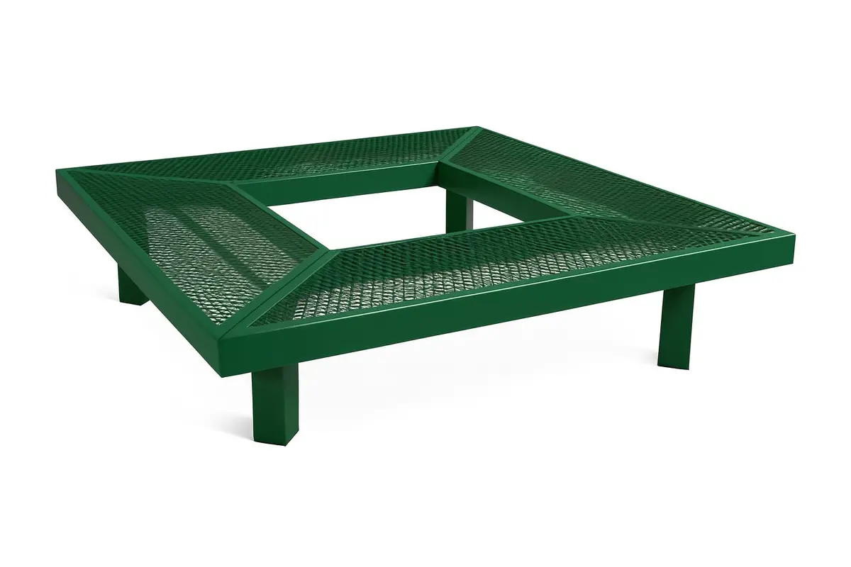 Square Mall Bench Without Back 1