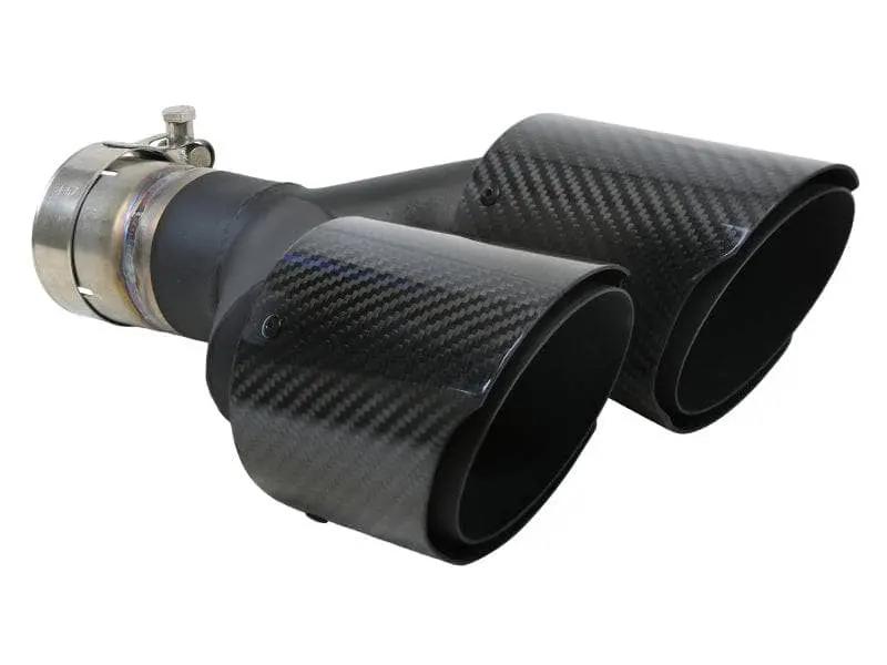 Afe Takeda 2.5In 304 Stainless Steel Clamp-On Exhaust Tip Driver Side 2.5In Inlet 4In Dual-Carbon 1