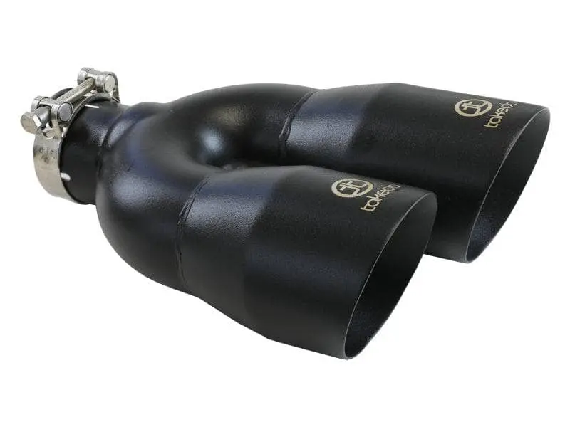 Afe Takeda 2.5In 304 Stainless Steel Clamp-On Exhaust Tip Driver Side 2.5In Inlet 4Indual-Black 1