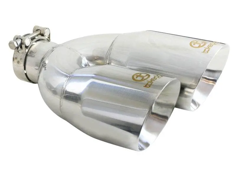 Afe Takeda 2.5In 304 Stainless Steel Clamp-On Exhaust Tip Drivers Side 2.5In Inlet 4Indual- Polished 1