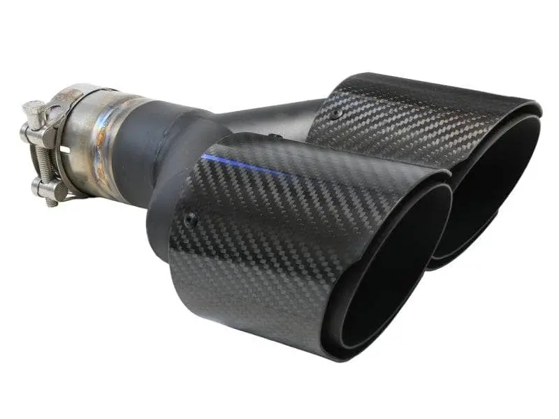 Afe Takeda 2.5In 304 Stainless Steel Clamp-On Exhaust Tip Passenger Side 2.5In Inlet 4Indual-Carbon 1