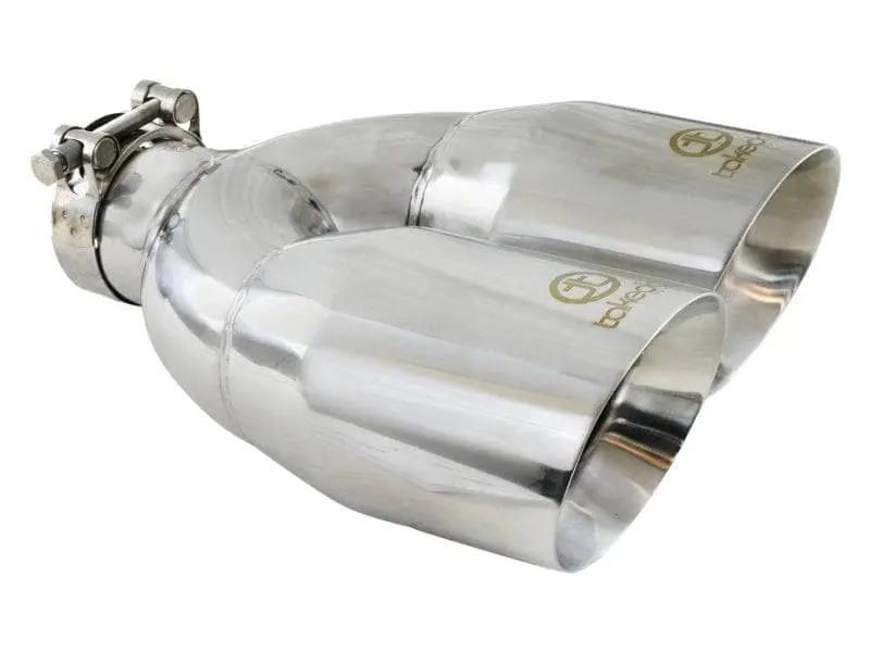 Afe Takeda 2.5In 304 Stainless Steel Clamp-On Tip Passenger Side 2.5In Inlet 4Indual - Polished 1