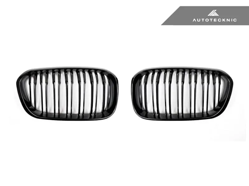 Autotecknic Dual-Slats Gloss Black Front Grille Set - F20 1-Series Lci (2015-Up) 1