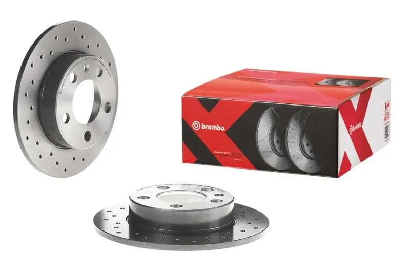 Brembo 10-13 Audi A3/15-16 A3/12-17 Vw Beetle Front Premium Xtra Cross Drilled Uv Coated Rotor 1