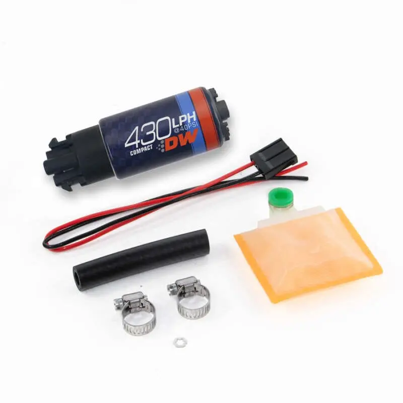 Deatschwerks Universal Dw430c 430Lph Compact Fuel Pump With Clips And Install Kit 1