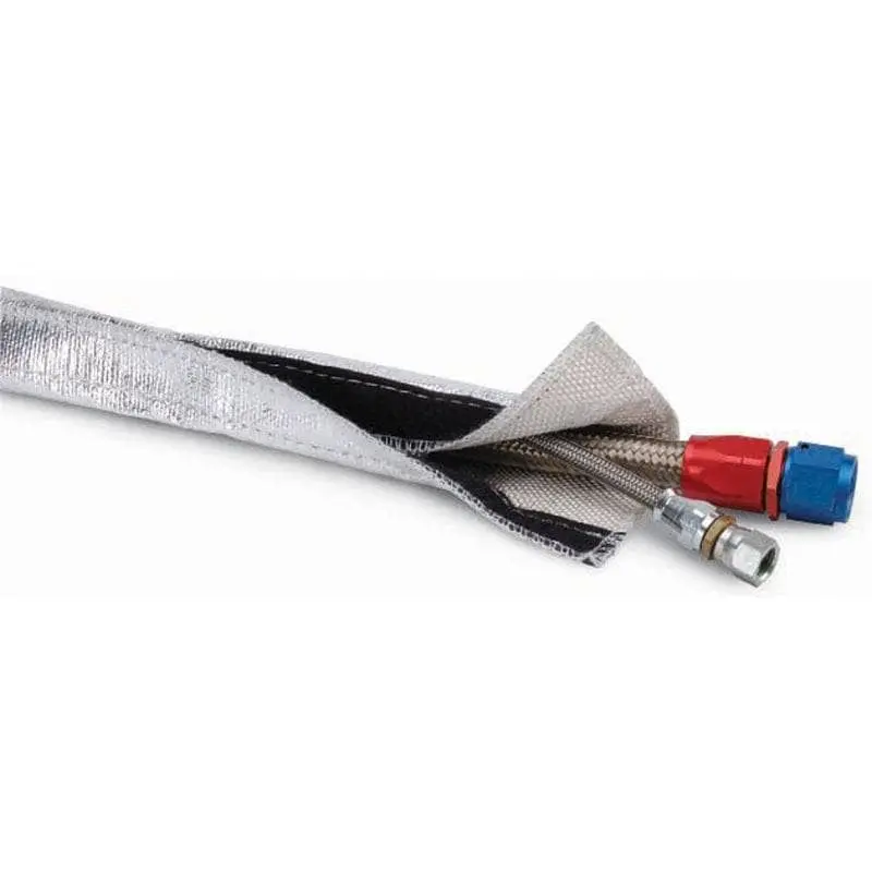 Dei Heat Shroud 1In I.D. X 3Ft - Aluminized Sleeving - Hook And Loop Edge 1