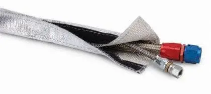 Dei Heat Shroud 2-1/2In X 3Ft - Aluminized Sleeving-Hook And Loop Edge 1