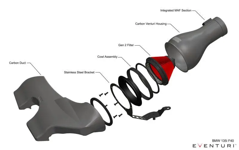 Eventuri Mini Countryman Jcw 306Hp Black Carbon Intake - No Scoop 1