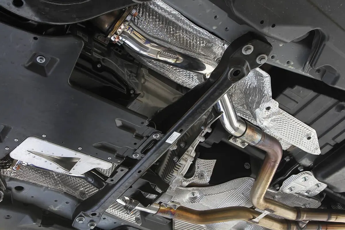 Fabspeed Porsche 958.2 Cayenne Turbo / Turbo S Secondary Competition Link Pipes (2015-2018) 2