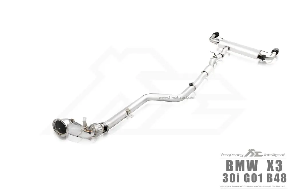 Bmw Fi Exhaust G01 X3 30I |B48|2019-2022 Front Pipe + Mid Pipe + Valvetronic Muffler + Dual Silver Tips (Retains Oem Valve Settings - No Remote) 1