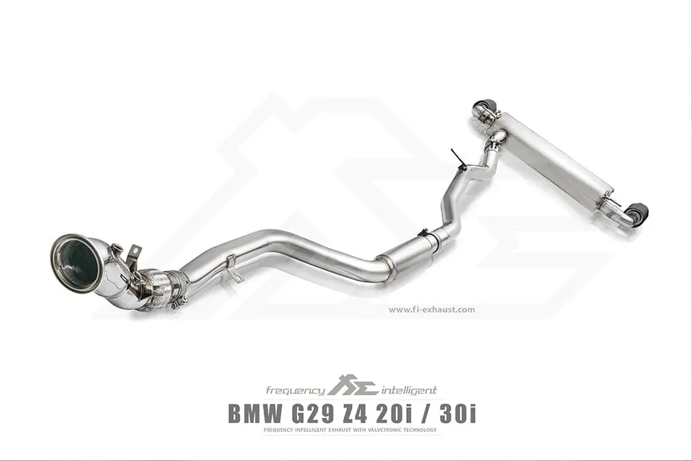 Bmw Fi Exhaust G29 Z4 20I |2.0T B48| 2019 +Front Pipe + Mid Pipe + Valvetronic Muffler + Dual Silver Tips (Retains Oem Valve Settings - No Remote) 1