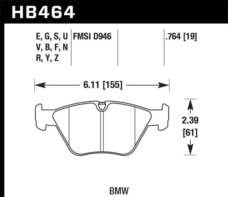 Hawk 03-06 Bmw M3 / 04-11 Bmw X3 Lts Street Front Brake Pads 1