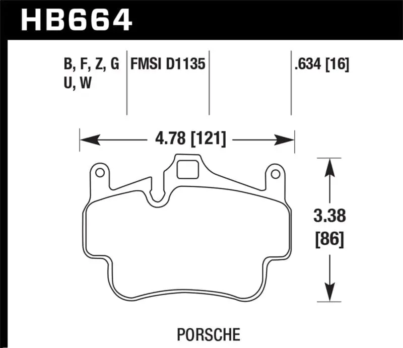 Hawk 05-08 Porsche 911 Carrera / 08 Boxster / 07-08 Cayman Front Dtc-60 Brake Pads 1