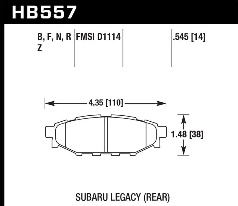 Hawk 08 Wrx Rear Performance Ceramic Street Brake Pads 1