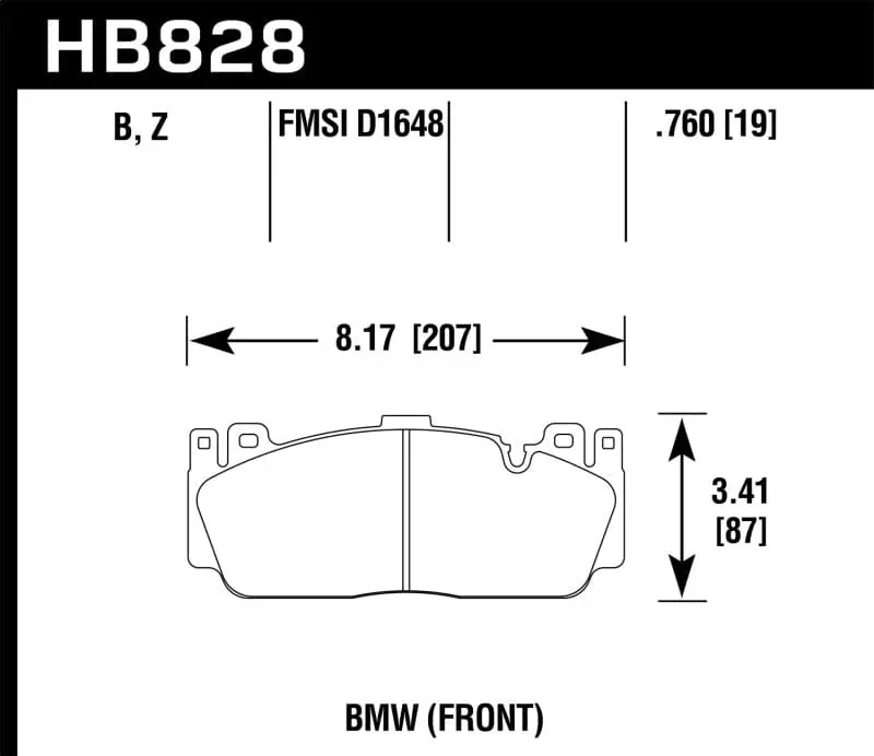 Hawk 12-17 Bmw M6 / 14-17 Bmw M6 Gran Coupe / 13-16 Bmw M5 Performance Ceramic Front Brake Pads 2