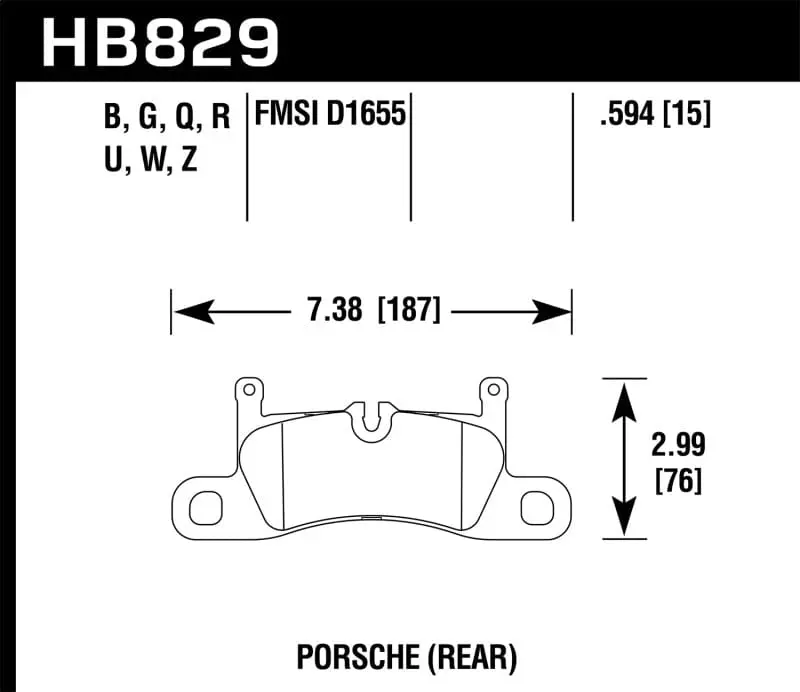 Hawk 12-17 Porsche 911 Performance Ceramic Street Rear Brake Pads 1