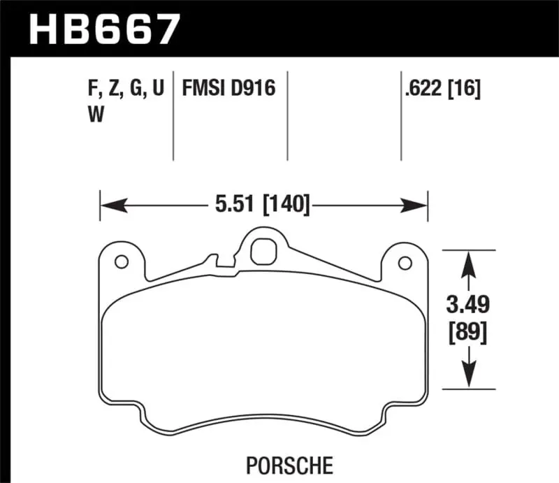 Hawk 2012 Porsche 911 Hp Plus Front Street Brake Pads 1
