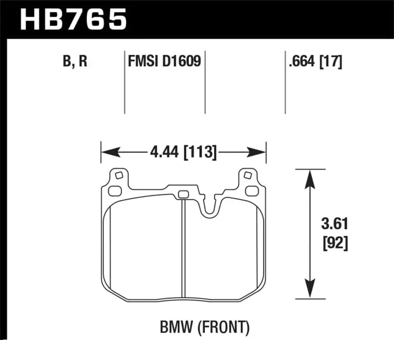Hawk 2014 Bmw 228I 2.0L Base M Sport Blue Painted Caliper Front Er-1 Brake Pads 1