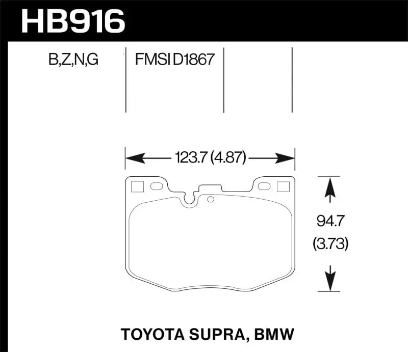 Hawk 2020 Toyota Supra / 19-20 Bmw Z4 Pc Street Front Brake Pads 1