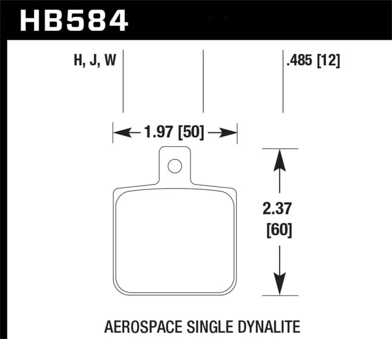 Hawk Aerospace Single Dynalite 12Mm Thickness Dtc-30 Race Brake Pads 1