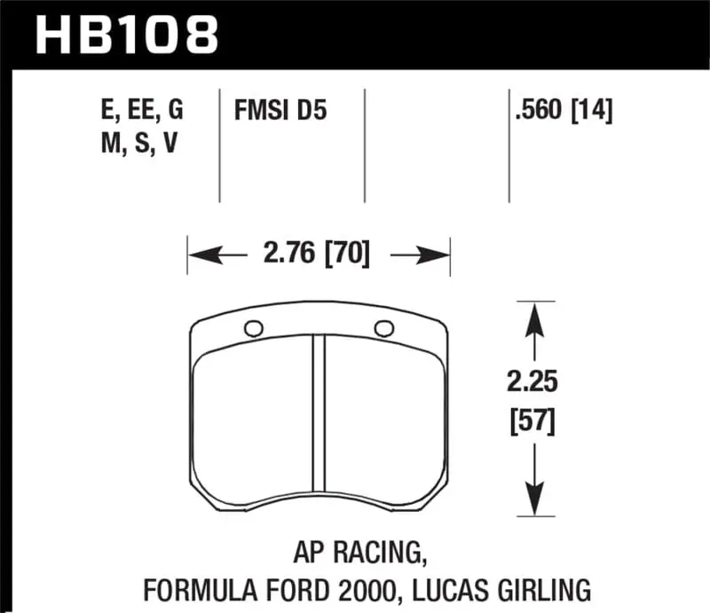 Hawk Ap Racing 14Mm Blue 9012 Race Brake Pads 1