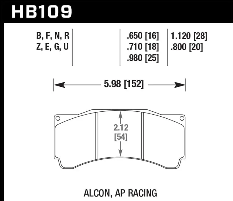Hawk Ap Racing 16.51Mm Blue 9012 Race Brake Pads 1
