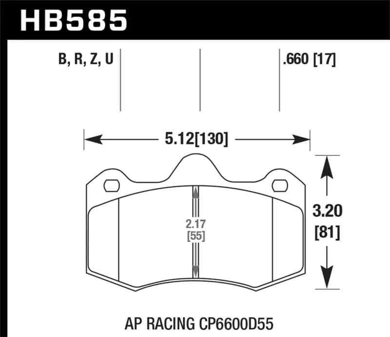 Hawk Ap Racing Cp 6600 Dtc-70 Race Brake Pads 1