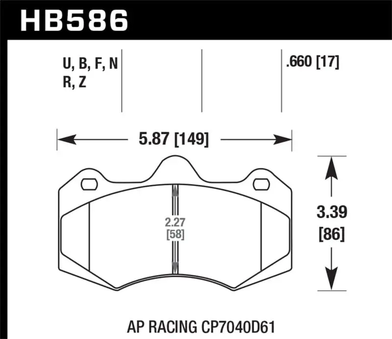 Hawk Ap Racing Cp7040 Dtc-70 Race Brake Pads 1