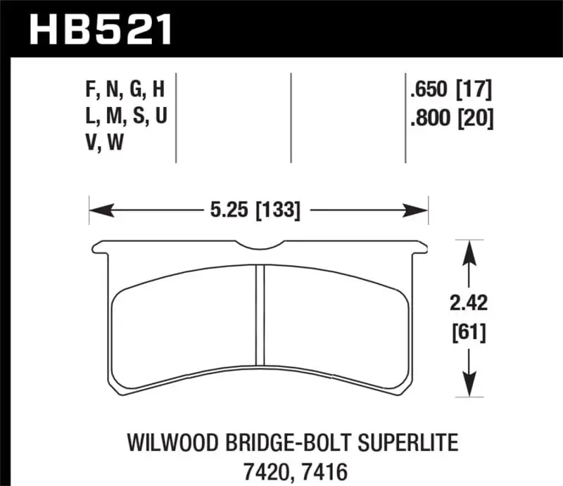 Hawk Ht-14 16.51Mm Thickness Dtc-50 Race Brake Pads 2