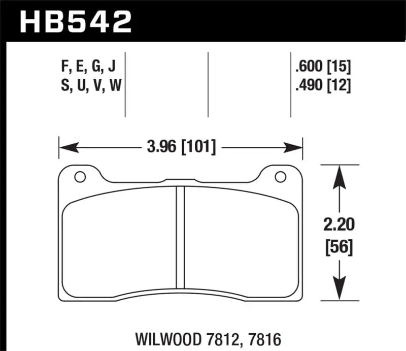 Hawk Wilwood 7816 Hp+ Race Brake Pads 2