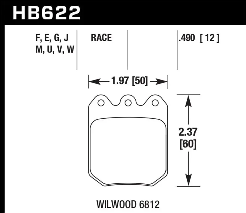 Hawk Wilwood Dls 6812 Blue 9012 Race Brake Pads 1