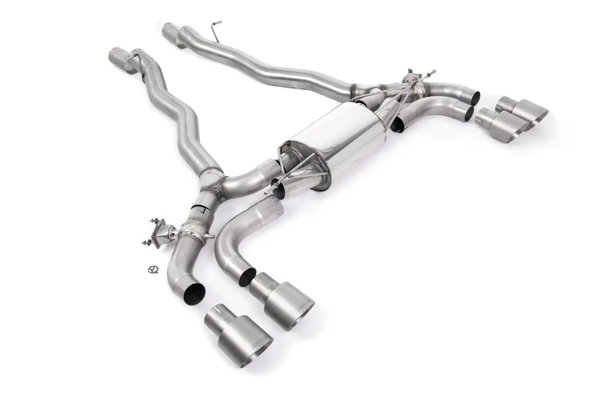 Milltek F90 M5 Opf/Gpf Back System With Brushed Titanium Gt-100 Trims - Ece Approved 3