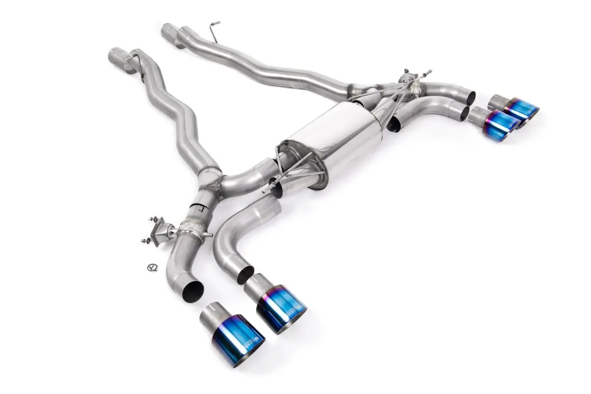 Milltek F90 M5 Opf/Gpf Back System With Brushed Titanium Gt-100 Trims - Ece Approved 1