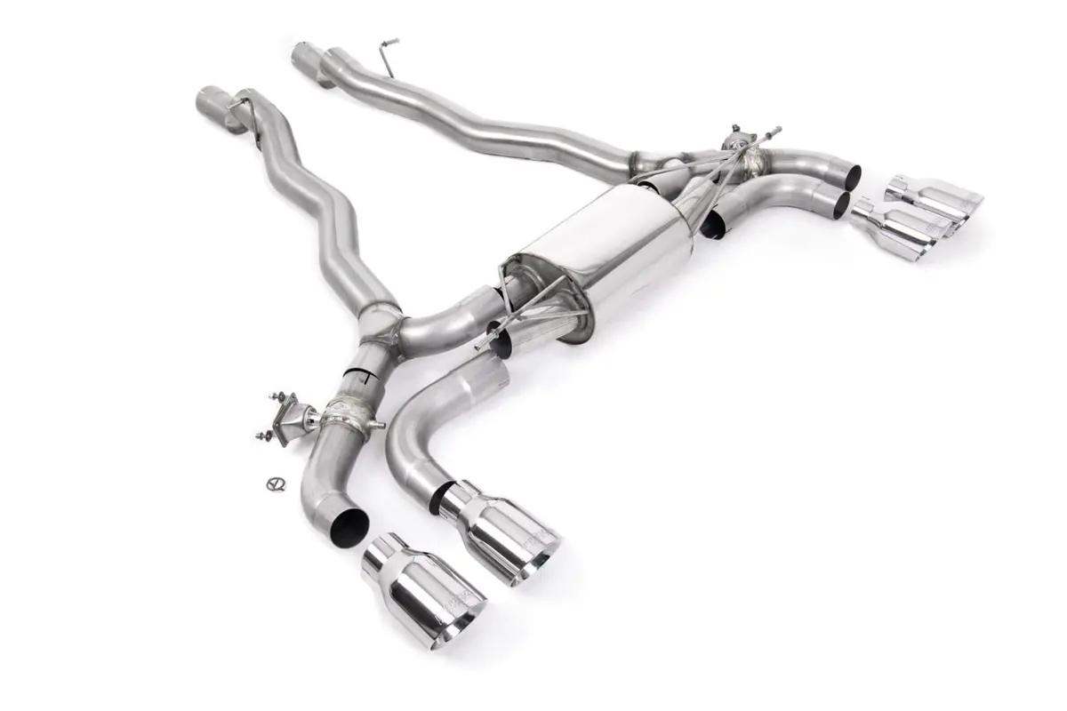 Milltek F90 M5 Opf/Gpf Back System With Brushed Titanium Gt-100 Trims - Ece Approved 5