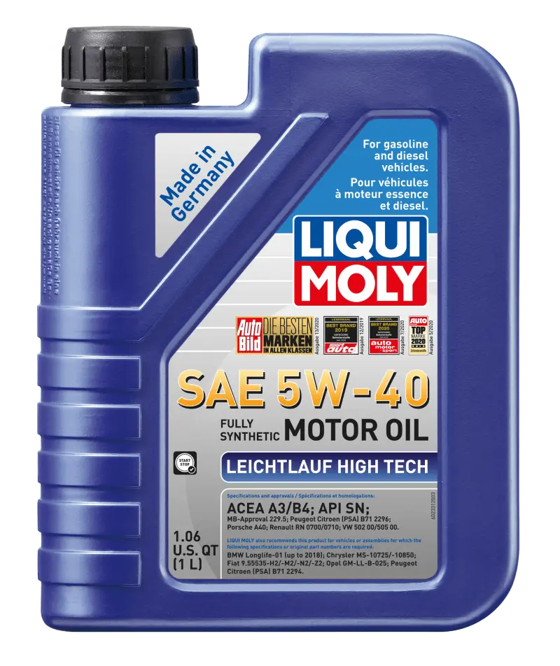 Liqui Moly 1L Leichtlauf (Low Friction) High Tech Motor Oil Sae 5W40 1