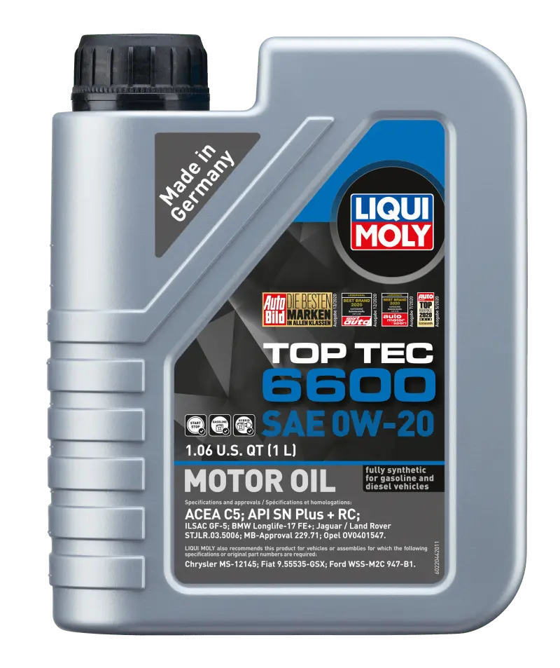 Liqui Moly 1L Top Tec 6600 Motor Oil Sae 0W20 1