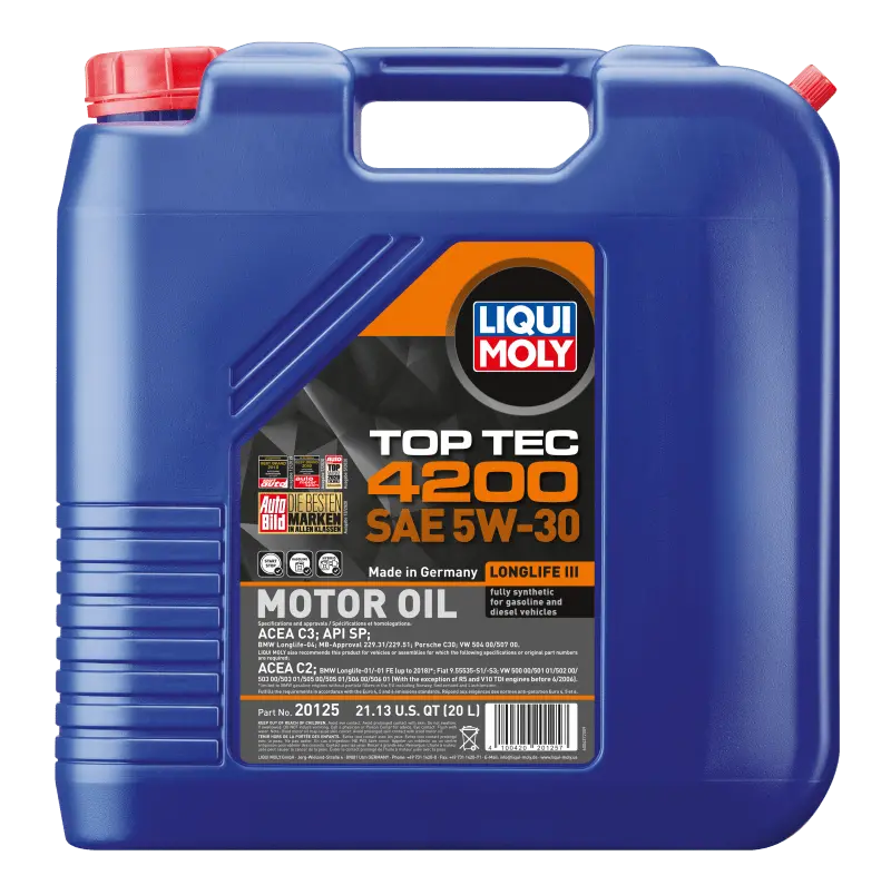Liqui Moly 20L Top Tec 4200 New Generation Motor Oil Sae 5W30 1