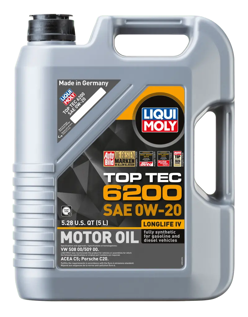 Liqui Moly 5L Top Tec 6200 Motor Oil Sae 0W20 1