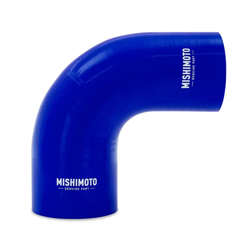 Mishimoto Silicone Reducer Coupler 90 Degree 3In To 4In - Blue 1