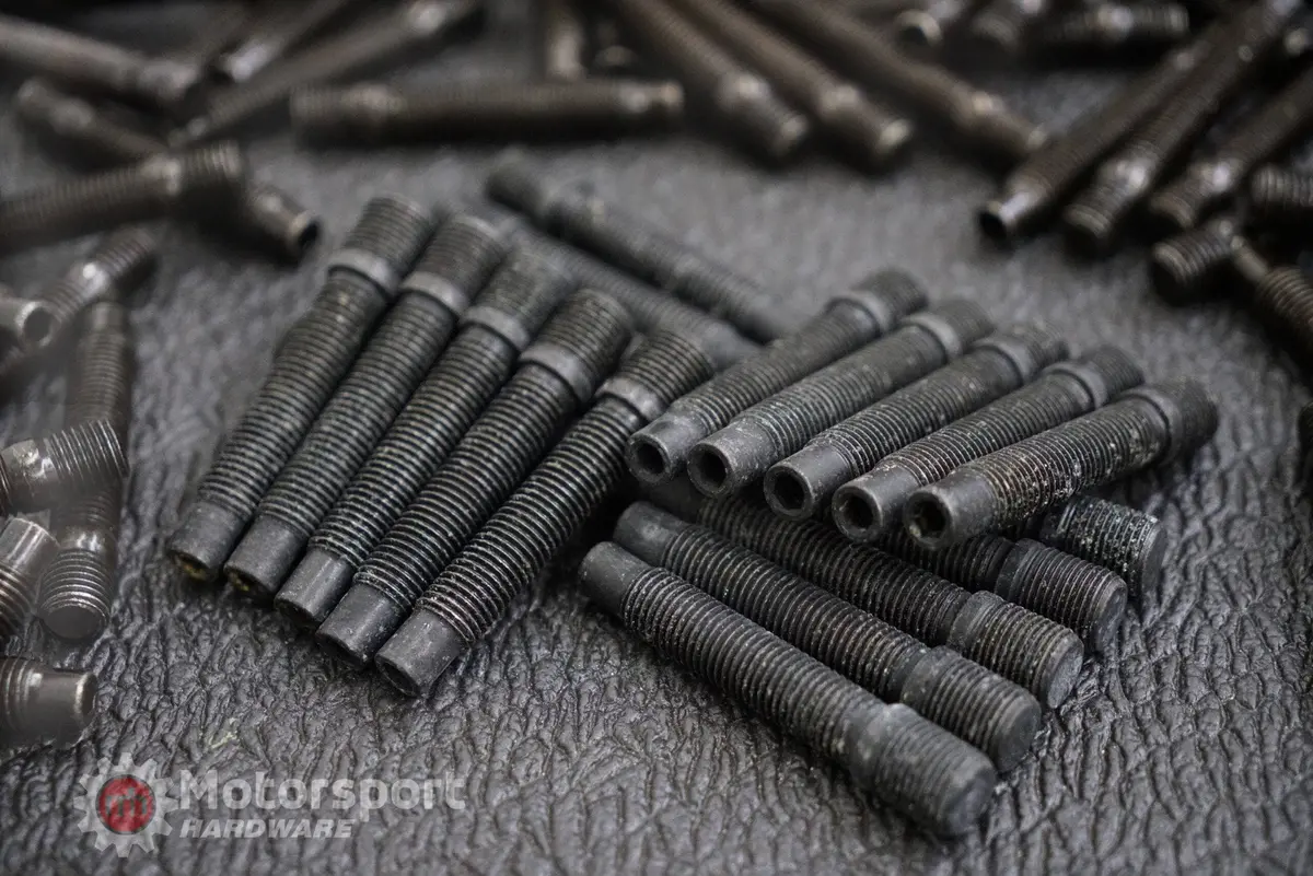 14 X 1.25 To 12 X 1.5 Bullet Nose Conversion Stud Kit 78Mm With 17Mm Black Conical Seat Nuts 1