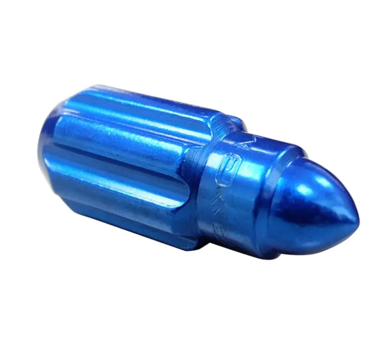 Nrg 500 Series M12 X 1.5 Bullet Shape Steel Lug Nut Set - 21 Pc W/Lock Key - Blue 1