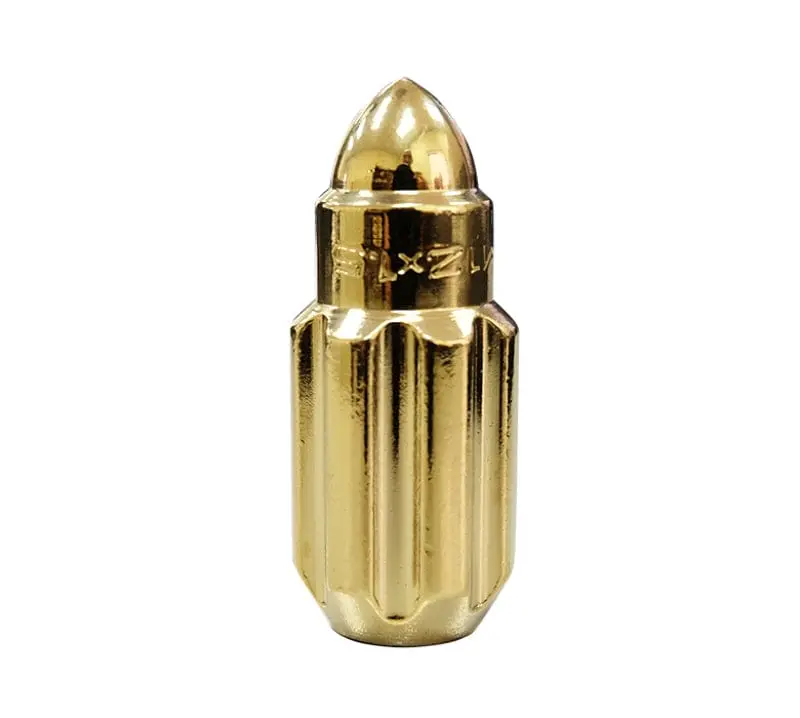 Nrg 500 Series M12 X 1.5 Bullet Shape Steel Lug Nut Set - 21 Pc W/Lock Key - Chrome Gold 1