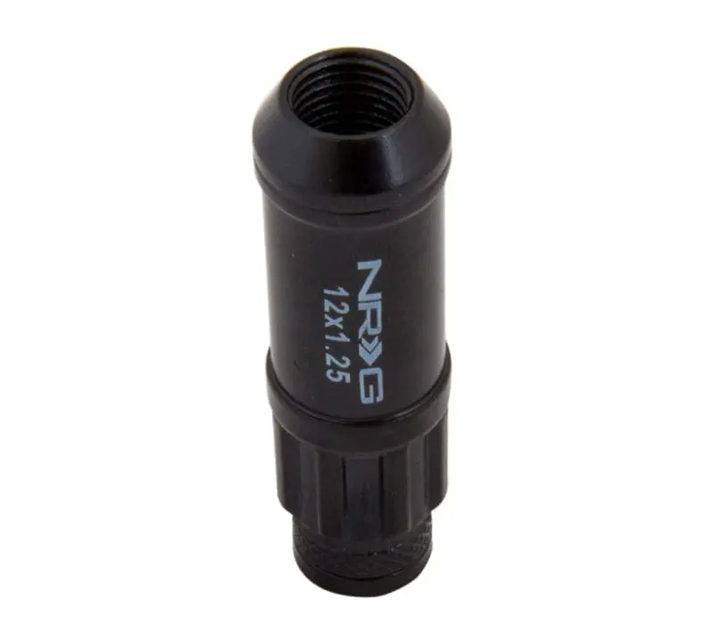 Nrg 700 Series M12 X 1.25 Steel Lug Nut W/Dust Cap Cover Set 21 Pc W/Locks & Lock Socket - Black 1