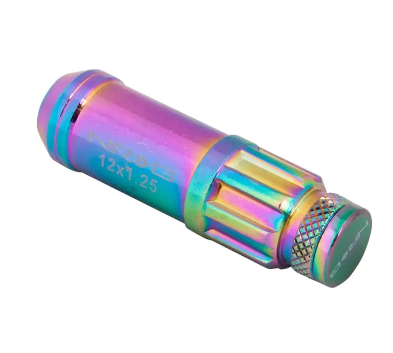 Nrg 700 Series M12 X 1.25 Steel Lug Nut W/Dust Cap Cover Set 21 Pc W/Locks & Lock Socket - Neochrome 1