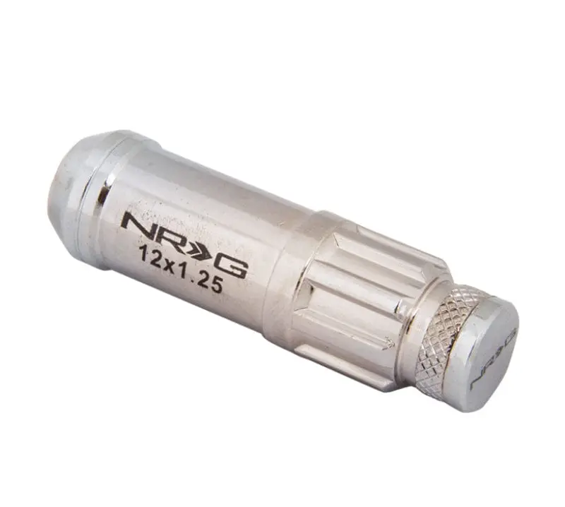 Nrg 700 Series M12 X 1.25 Steel Lug Nut W/Dust Cap Cover Set 21 Pc W/Locks & Lock Socket - Silver 1