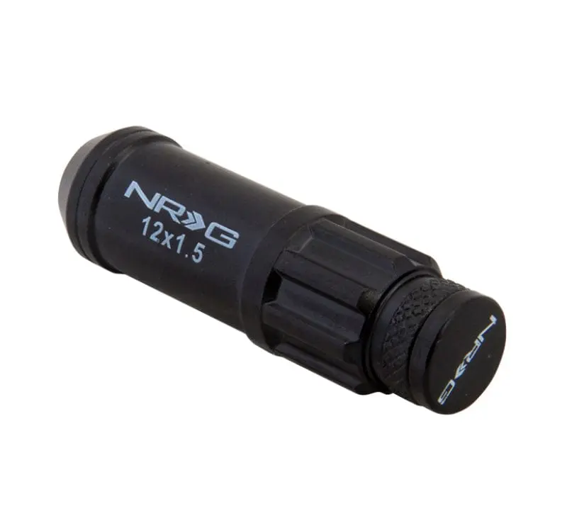 Nrg 700 Series M12 X 1.5 Steel Lug Nut W/Dust Cap Cover Set 21 Pc W/Locks & Lock Socket - Black 1